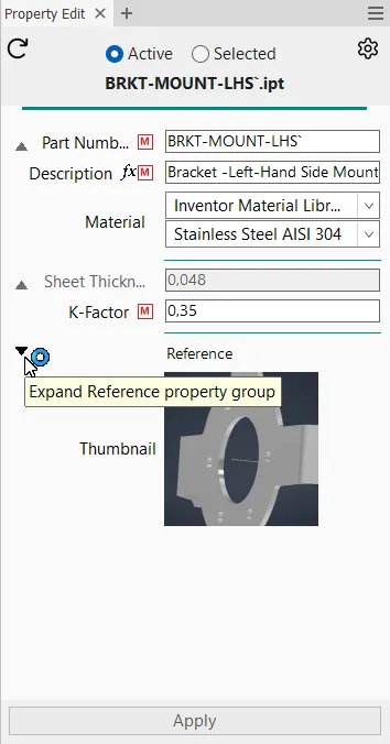 Plåtdetalj i Flow med talvalidering och Fx-uttryck